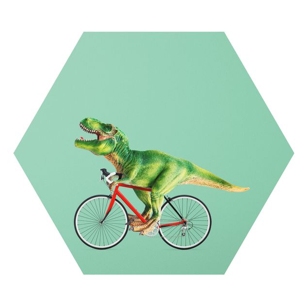 Quadros animais Dinosaur With Bicycle