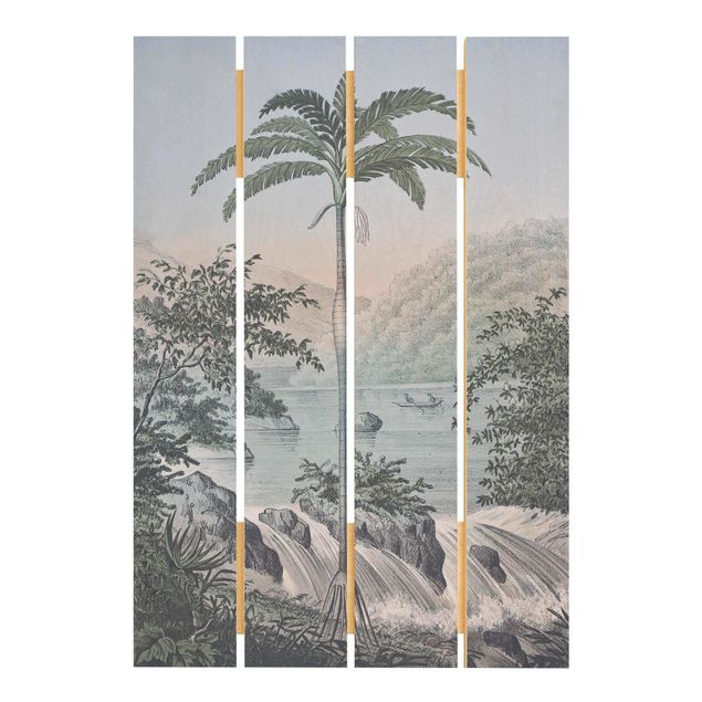 Quadros de Andrea Haase Vintage Illustration - Landscape With Palm Tree