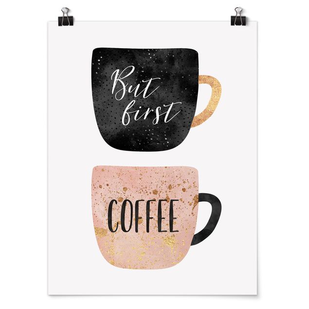Posters frases But First, Coffee
