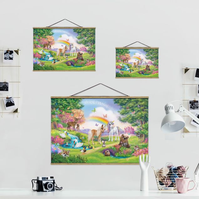 decoração quadros Enchanted Forest With Unicorn