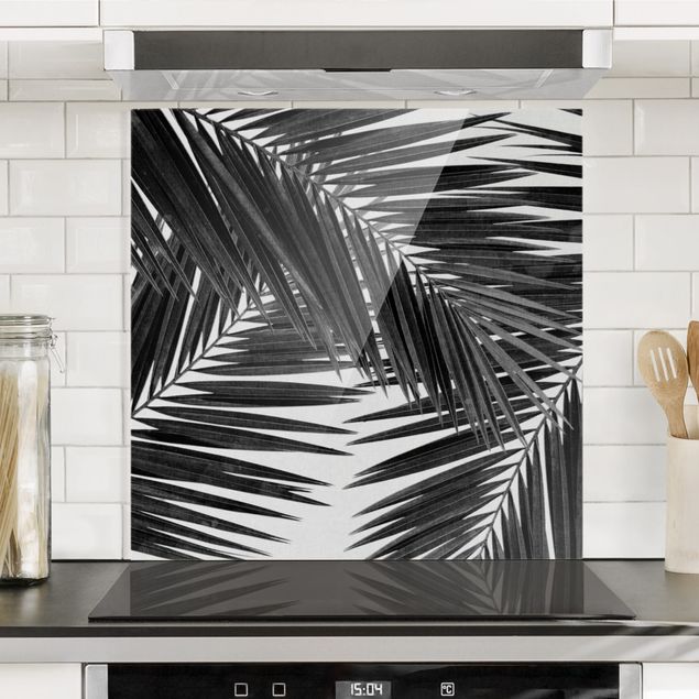 decoraçoes cozinha View Through Palm Leaves Black And White