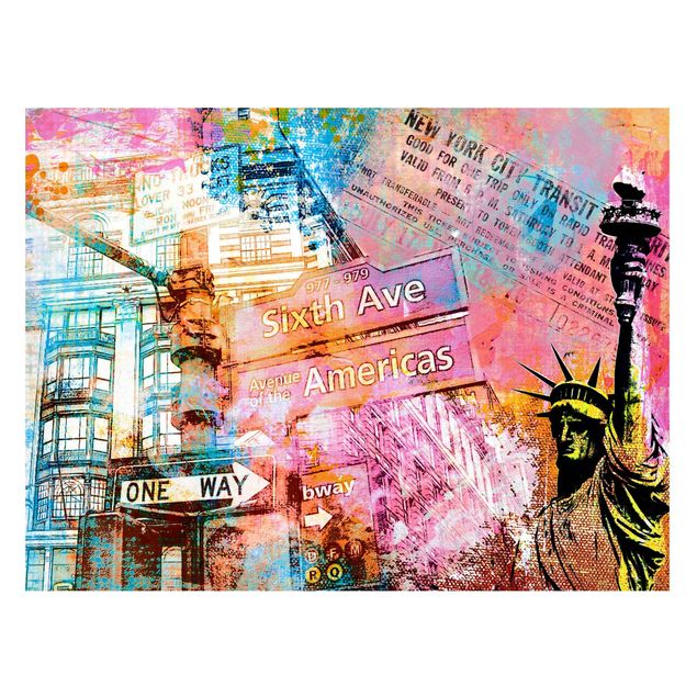 Quadros Nova Iorque Sixth Avenue New York Collage
