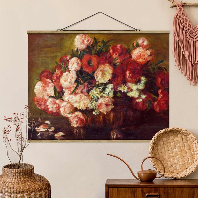 decoraçao cozinha Auguste Renoir - Still Life With Peonies