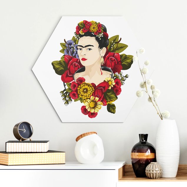 decoraçao para parede de cozinha Frida Kahlo - Roses