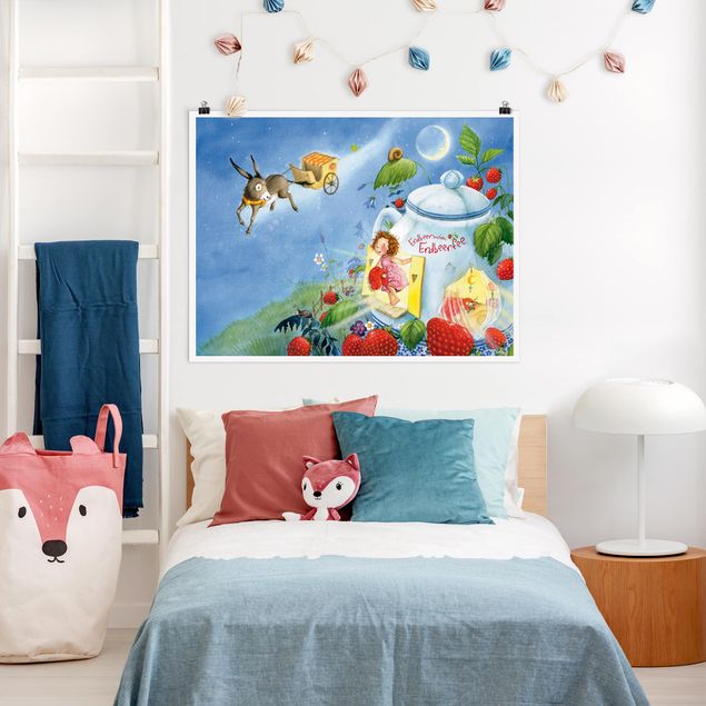 quadros modernos para quarto de casal Little Strawberry Strawberry Fairy - Donkey Casimir