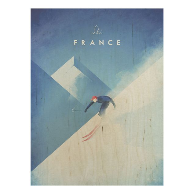 Quadros em madeira paisagens Travel Poster - Ski In France
