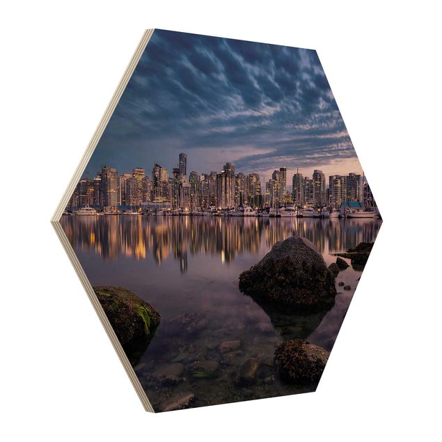 Quadros hexagonais Vancouver At Sunset