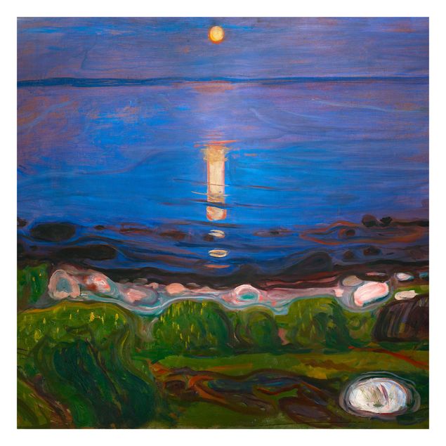 papel de parede moderno Edvard Munch - Summer Night By The Beach