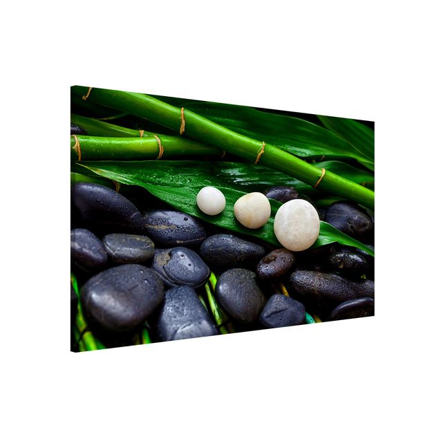 decoraçao cozinha Green Bamboo With Zen Stones