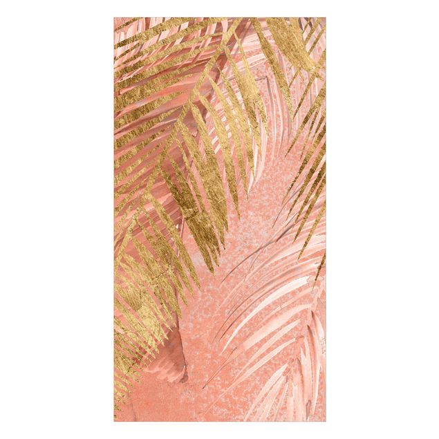 Revestimento de parede para duche Palm Fronds In Pink And Gold III