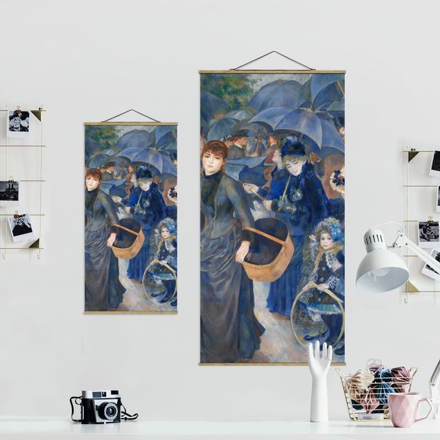 quadros decorativos para sala modernos Auguste Renoir - Umbrellas
