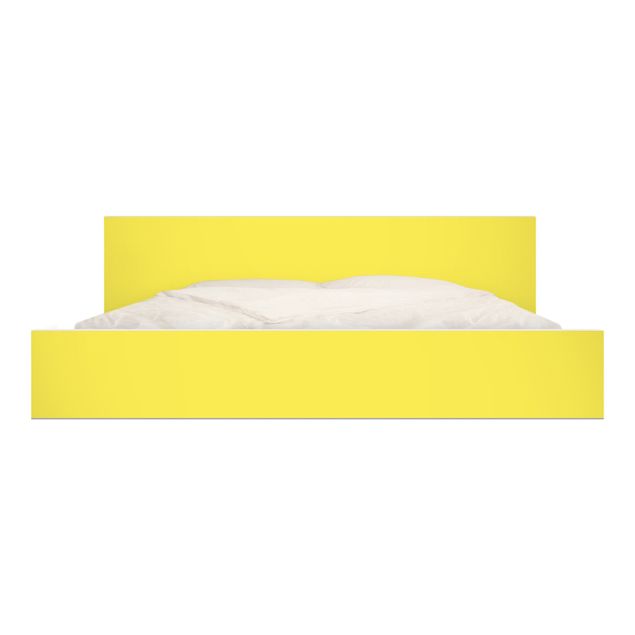 Papel autocolante para móveis Cama Malm IKEA Colour Lemon Yellow