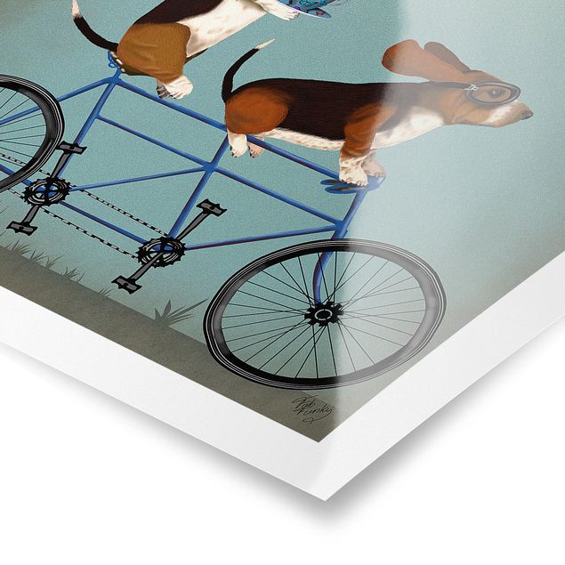 Posters animais Cycling - Bassets Tandem