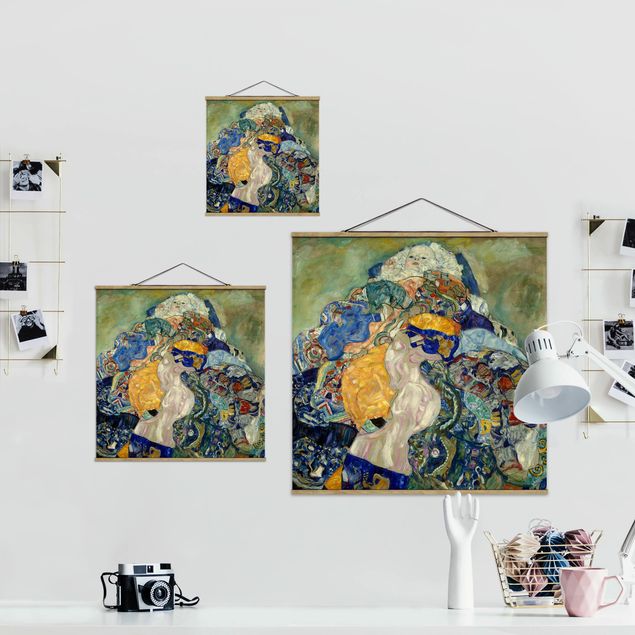 Quadros retratos Gustav Klimt - Baby (cradle)