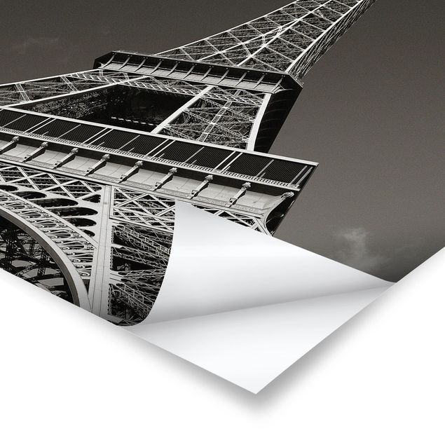 quadros em preto e branco Eiffel tower