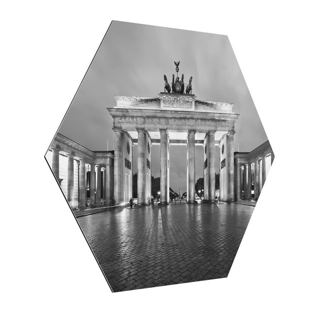 quadros decorativos para sala modernos Illuminated Brandenburg Gate II