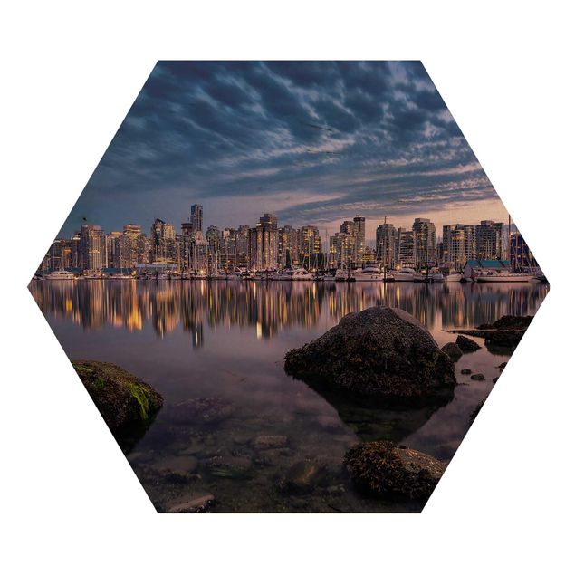Quadros hexagonais Vancouver At Sunset
