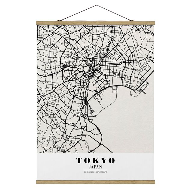 Quadros mapa mundi Tokyo City Map - Classic