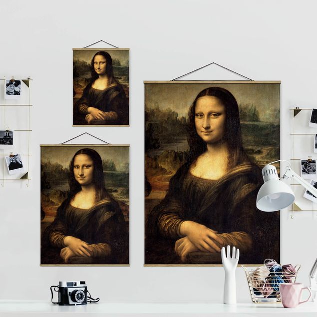 quadros decorativos para sala modernos Leonardo da Vinci - Mona Lisa