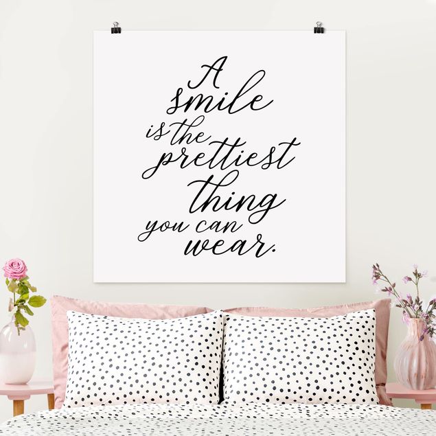 Posters em preto e branco A Smile Is The Prettiest Thing