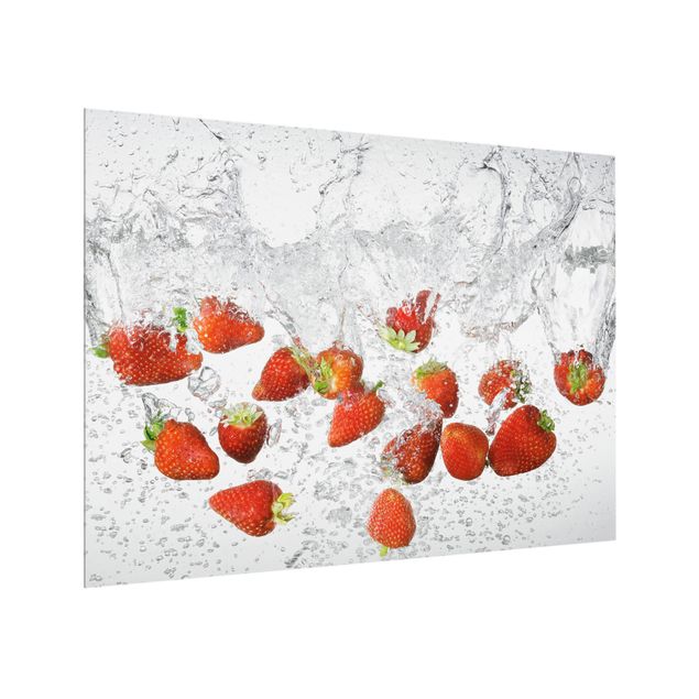 Painel anti-salpicos de cozinha Fresh Strawberries In Water