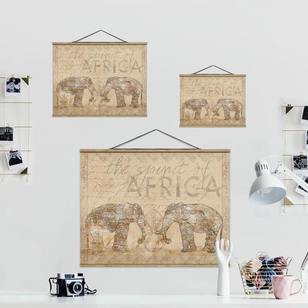 Quadros de Andrea Haase Vintage Collage - Spirit Of Africa