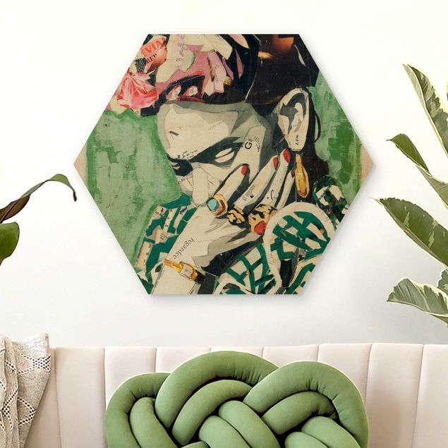 decoraçao para parede de cozinha Frida Kahlo - Collage No.3