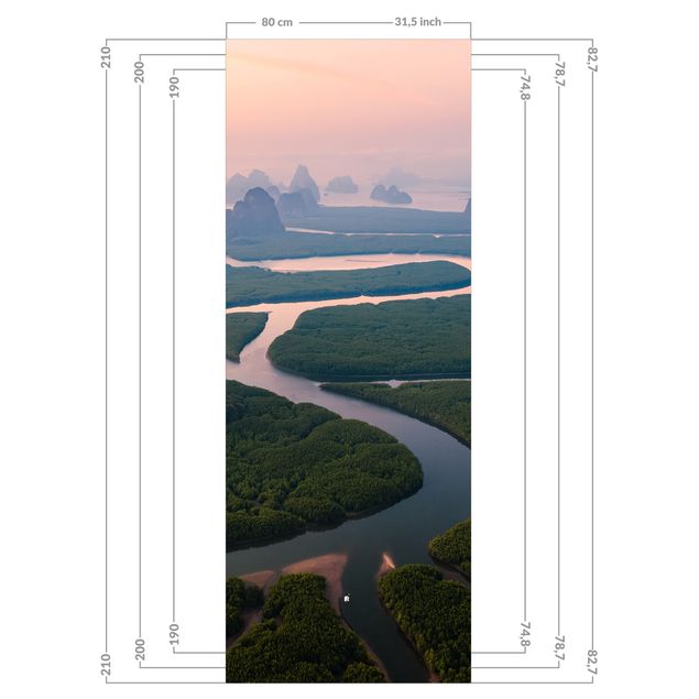 Revestimento de parede para duche River Landscape In Thailand