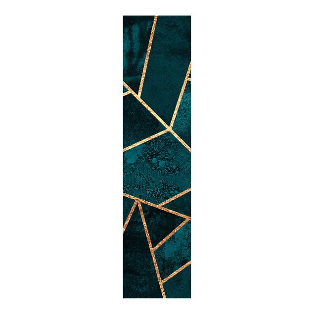 Painéis deslizantes padrões Dark Turquoise With Gold