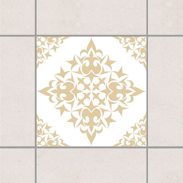 decoraçao para parede de cozinha Tile Pattern White Light Brown