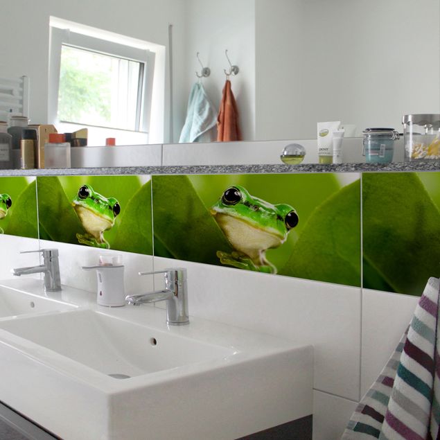 Películas para azulejos em verde Frog