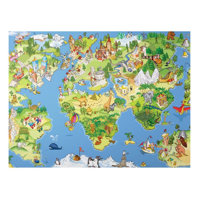 quadro mapa do mundo Great and Funny Worldmap
