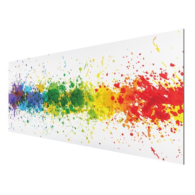 Quadros abstratos Rainbow Splatter