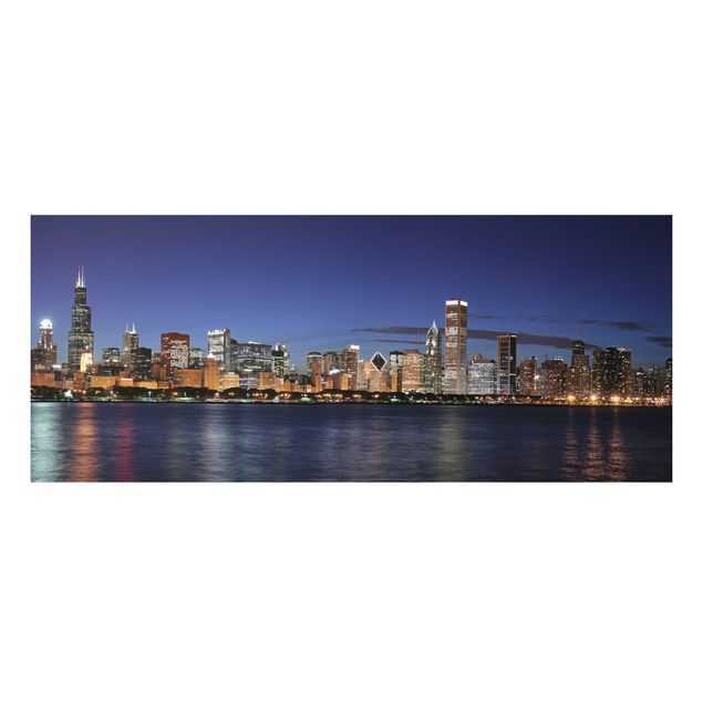 Quadros cidades Chicago Skyline At Night