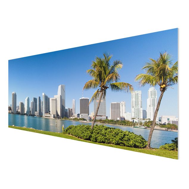 quadros modernos para quarto de casal Miami Beach Skyline