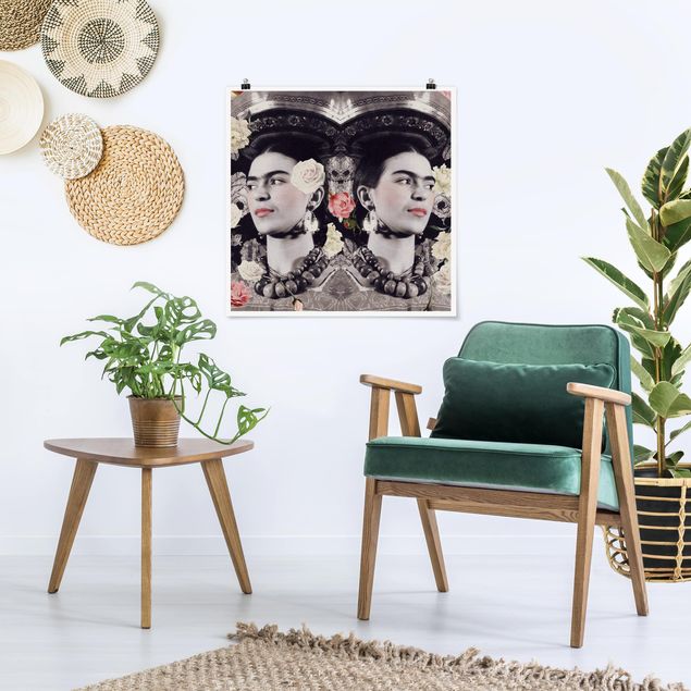decoraçao para parede de cozinha Frida Kahlo - Flower Flood