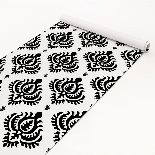Películas autocolantes padrões Neo Baroque Black And White Damask Pattern