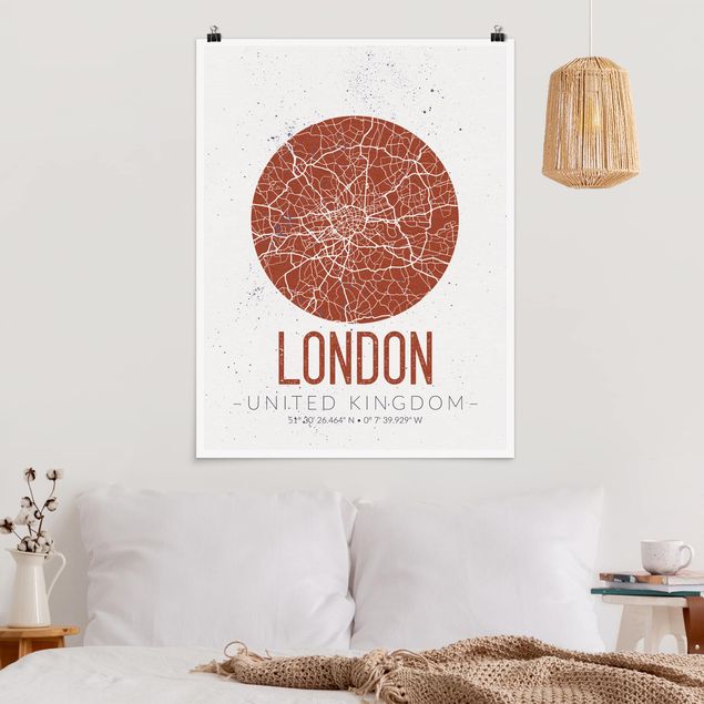 decoraçao para parede de cozinha City Map London - Retro