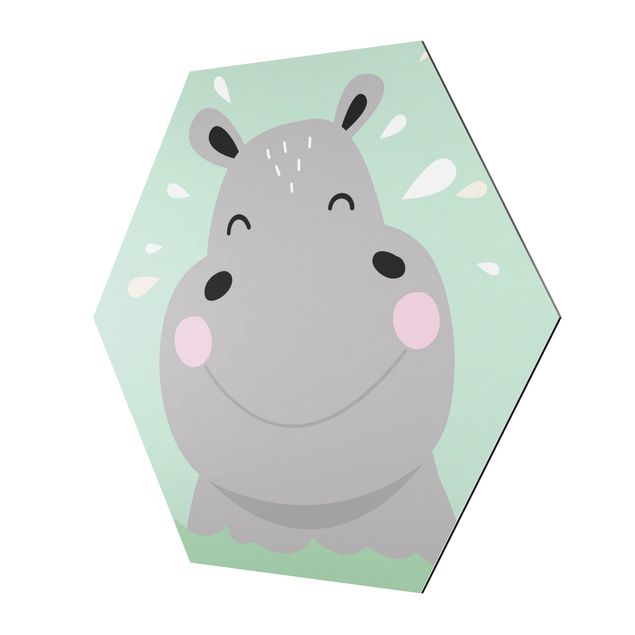 decoração quadros The Happiest Hippo