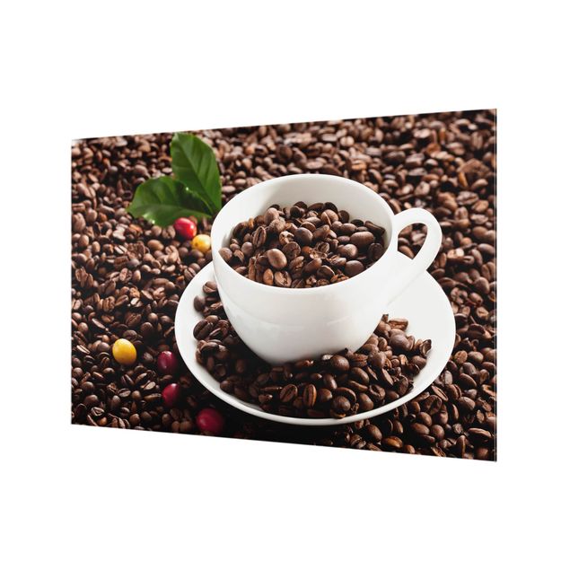 Painel anti-salpicos de cozinha Coffee Cup With Roasted Coffee Beans