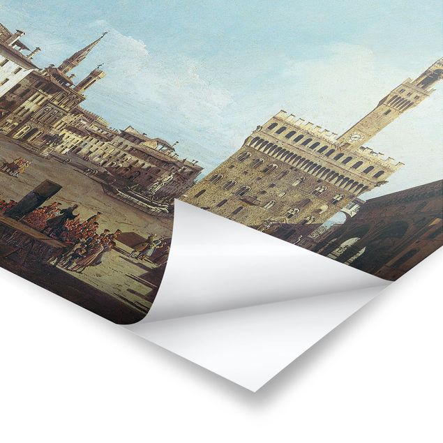 Posters cidades e paisagens urbanas Bernardo Bellotto - The Piazza della Signoria in Florence