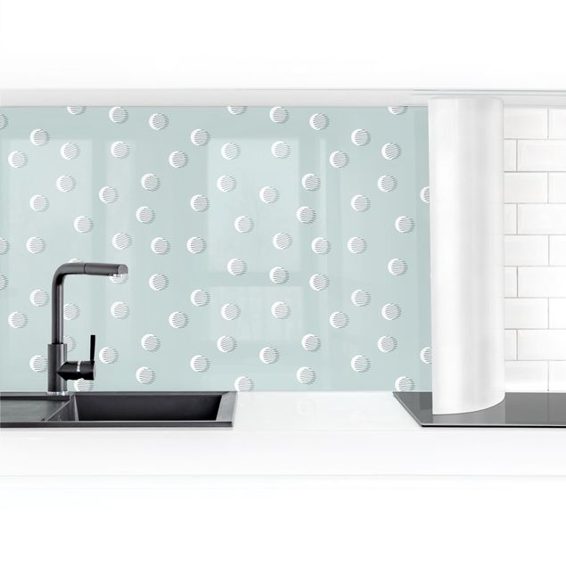 revestimento para cozinha Pattern With Dots And Circles On Bluish Grey II