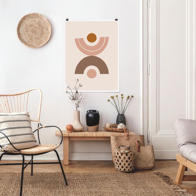 Posters quadros famosos Line Art Pastel Abstract Shapes