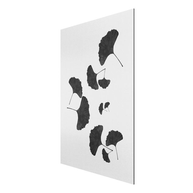 quadros modernos para quarto de casal Ginkgo Composition In Black And White