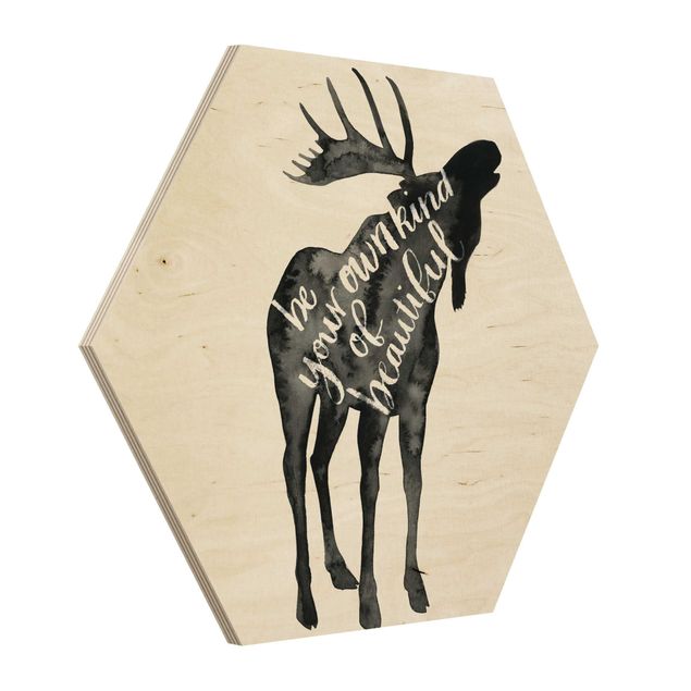 quadro de madeira para parede Animals With Wisdom - Elk