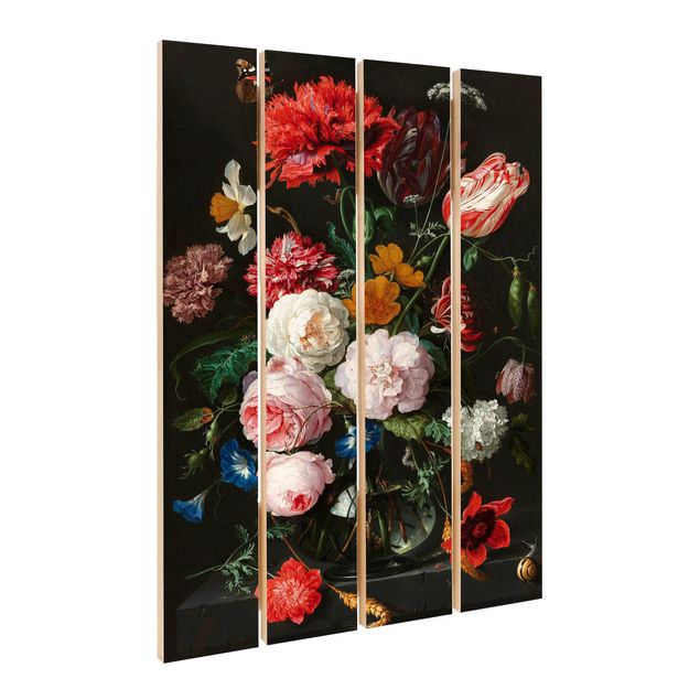 quadros para parede Jan Davidsz De Heem - Still Life With Flowers In A Glass Vase
