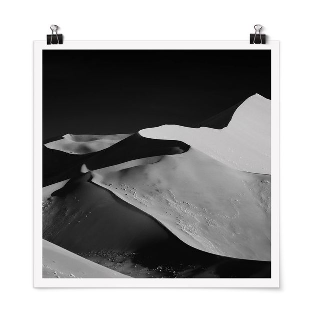 poster preto e branco Desert - Abstract Dunes