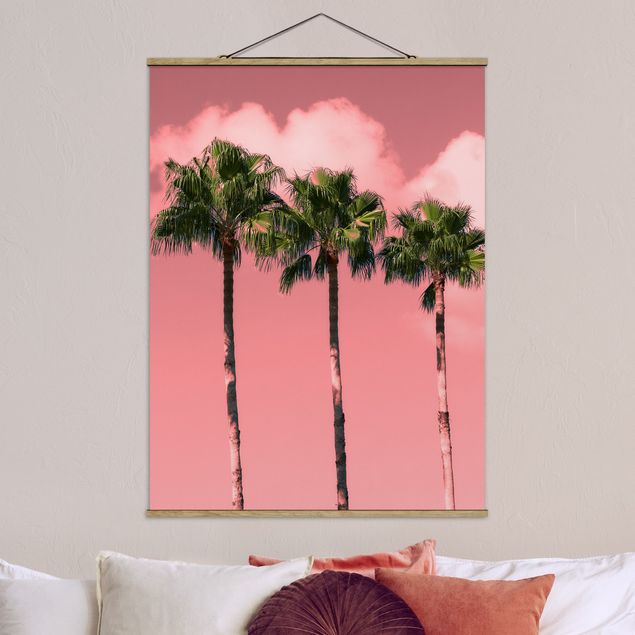 decoraçoes cozinha Palm Trees Against Sky Pink