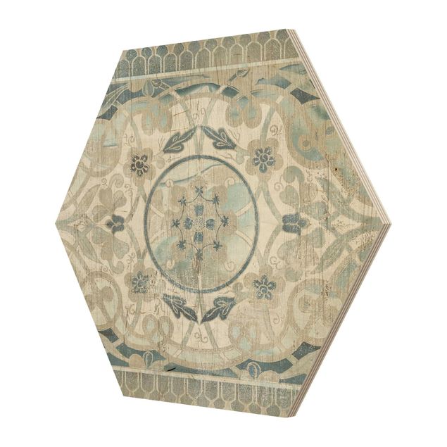 Quadros hexagonais Wood Panels Persian Vintage I
