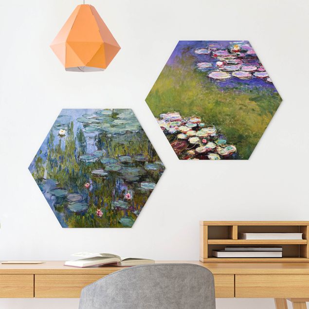 decoraçao para parede de cozinha Claude Monet - Water Lilies Set